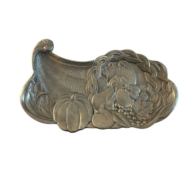 Lenox Cornucopia Metal Tray - Length 15.5" - Perfect for Holiday Parties! - Picture 1 of 9